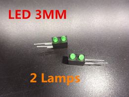 electronic diodes UK - Electronic Components 50pcs  lot 3mm 2 green LED Lamps Diode in stock