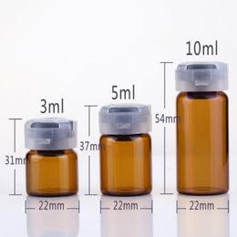 3ml 5ml 10ml Amber glass vial with cap,glass essence oil bottle Sample Vials Packing Bottles fast shipping F20173212