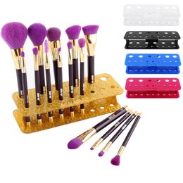 Acrylic Makeup Brushes Holder Stand 15 Hole Storage Boxes Cosmetic Organiser Tools Showing Rack Make up Brush Display Shelf