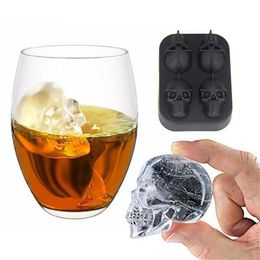 3D Skull Shape Ice Cube Mould Maker Bar Party Trays Food Grade Chocolate Mould unique shape as good gifts