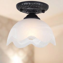 Country Rustic Balcony Ceiling Light White Glass Lampshade Entrance Lights European Pastoral Corridor Hallway Ceiling Lamp