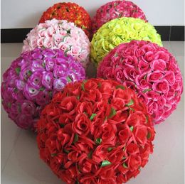 10pcs Artificial Rose balls Silk Flower Kissing Balls Hanging rose Balls Christmas Ornaments Wedding Party Decorations rose bouquet