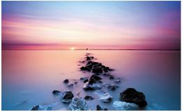 Photo Wallpaper High Quality 3D Stereoscopic Picturesque sunrise clouds sea wall TV Background 3D Mural Wall Paper