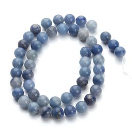 8mm Blue Aventurine Natural Round Loose Spacer Stone Beads 40cm Strand 4 6 8 10 12mm For DIY Bracelets & Bangle Jewellery Making