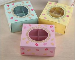 Wholesale new 12*11*5cm cake paper box with Window Biscuits Packaging Box 3 colors100pcs/lot Free Shipping