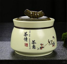 Hot sales Ceramic Tea Caddy Ceramic Tea Box Tea Sets Zero Accessories Canister Ceramic Sealed Cans