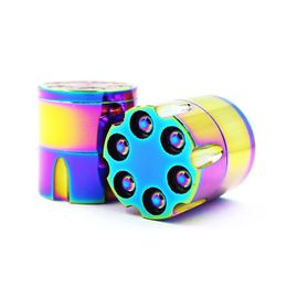 Bullet Shape Colorful Rainbow Zinc Alloy Herb Grinder Spice Miller Crusher High Quality Beautiful Color Unique Design Smoking Pipe DHL Free