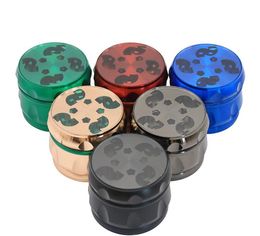 4 layer zinc alloy drum type cigarette lighter 63MM personality hollow transparent cover grinder