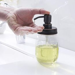 Oil Rubbed Bronze Mason Jar Soap Dispenser Top Quality With Rust Proof Stainless Steel Pump and Lid Liquid for Kitchen and Bathroom- No Jars