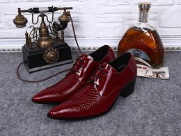 Zapatos Hombre Красный / Черный человек обувь кожа указал человек дышащая кожаная обувь банкет свадебные туфли для человека, большой szie 38-46!