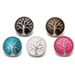 Fashion Tree of Life 18mm Snap Button Jewellery Enamel Process Noosa Chunks DIY Ginger Snap Button Charms Bracelet Necklace