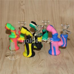 Portable Hookah Silicone Water Pipes for Smoking Dry Herb Unbreakable Water Percolator Bong Smoking Oil bong wax dab rig