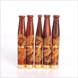 Rosewood Carved Dragon Holder for The Core Rod Double Philtre Cigarette Holder Can Clean Wood Mahogany Cigarette Holder