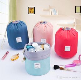 Travel Dresser Pouch Cosmetic Makeup Bag For Women New Korean elegant large capacity Barrel Shaped Nylon Wash Organizer Storage 100