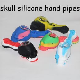 Silicone Smoking Hand Spoon Pipes Hookah Bongs 10 Colours silicon oil dab rigs dabber tool tobacco smoke cigarette pipe