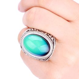 Large Antique Gift Jewellery Vintage Colour Change Mood Rings Emotion Feeling Oval Stone Ring Size 7/8/9