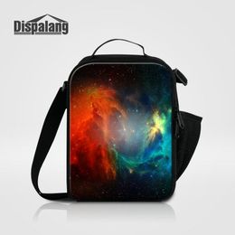 Canvas Thermal Lunch Bags For Women Adults Personality Nebula Stars Printed Men Food Lunch Picnic Cooler Bag Galaxy Universe Space Lunch box