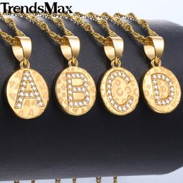 NEW Round CZ Iced Out Initial Letter Pendant For Women Gold A S Letter Pendant Necklaces Dropshipping Woman Jewellery 2018 Gift KGPM23