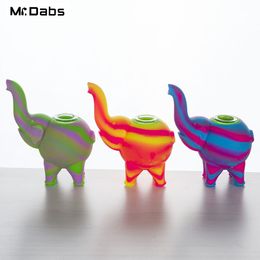 Silicone Rig Elephant Silicone Smoke Pipes Hand Pipe Hookah Bongs Dab Rigs with Glass Bowl at mr_dabs