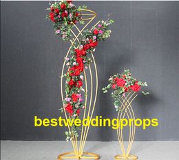 Elegant metal Tall Sparking Gold Wedding flower vase Table Centrepieces Flower Stand Wedding decoration best0186