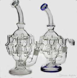 11"inches glass bubbler water pipe 8 arm perc 1gear Percolator glass bong oil rig14.4 mm joint have bowl
