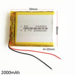 EHAO104050 3.7V 2000mAh Li Polymer Lithium Rechargeable Battery high capacity cells For DVD PAD GPS power bank Camera E-books Recorder