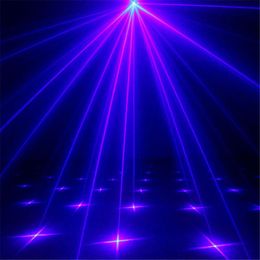 FreeShipping Mini 3 Lens 18 Patterns Red Blue Laser Projector 3W Blue LED Mixed Effect DJ Wedding Party Xmas Show Stage Lighting L18RB
