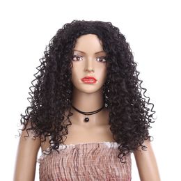Trande Fashion Long Kinky Curly Wig Nature Black Synthetic Afro Wigs For Women African Hairstyle 16 inch