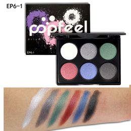 DHL Free Shipping POPFEEL 6 Colours Matte Eyeshadow Palette Nake Makeup Eye Shadow Long lasting Easy to Wear Maquiagem