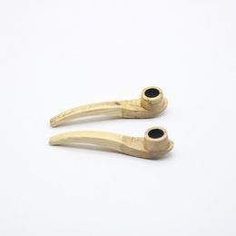 Mini Solid Wood Pipe Length 109.5 mm Creative Personality Smoking Tobacco Pipe Handmade Simple Short Pipe Accessories