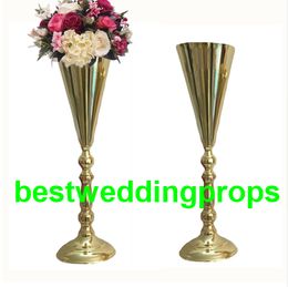 Wedding Centrepieces flower stand Gold Wedding vased Plated Trumpet Tall Centrepieces stand best0198