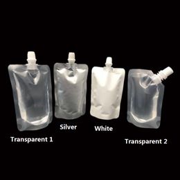 100ml Stand Up Drinking Package Transparent Pout Bag White Doypack Spout Pouch Bags For Beverage Milk QW8767