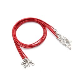 cotton rope necklace UK - XINYAO 20pcs lot Lobster Clasps Leather Rope Necklace Dia 1.5mm Korean Cotton Waxed Cord Thread Necklaces Fashion Jewelry F1376