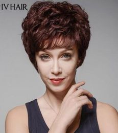 Women's Skilful Curly Full Bang Short Brown Synthetic Wig Hair