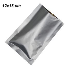 12x18 cm Open Top Pure Mylar Foil Food Storage Packing Bags for Coffee Tea Powder Aluminum Foil Vacuum Heat Sealing Pure Foil Wrapping