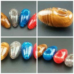 Newest Pyrex luxury Colourful Glass Mini Smoking Pipe Snail Shape Handmade Beautiful Pretty Pattern Decorative Arts Innovative Design