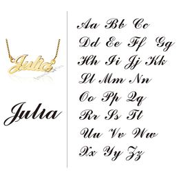 Name Necklace With Box Chain Commemorate Personalised Letter 925 Sterling Silver Pendant Necklace Gift (JewelOra NE102047)