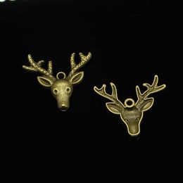 43pcs Zinc Alloy Charms Antique Bronze Plated deer head Charms for Jewelry Making DIY Handmade Pendants 31*36mm