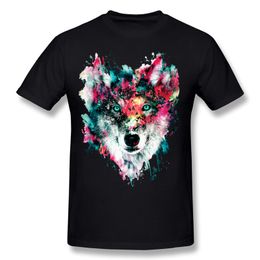 Señores unisex manga corta t-shirt Wolf-silueta perro desierto bosque