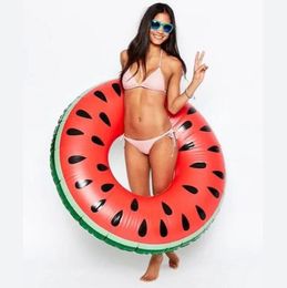 120cm Watermelon swim ring swim pool inflatable floating raft adult leisure water mattress water sports floats beach toy
