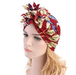 Vintage Turban Hat Stretch Snood Cap Chemo Cap Spring Winter Flower Print Skull Cap Hair Wrap Soft Turban for Women Girls 6 Colors
