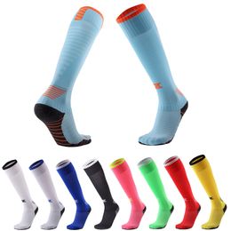 Wholesale Football Compression Stockings Men Soccer Outdoor Running Anti Slid Towel Sole Socks Women Cotton Breathable Over Knee Hose Sock