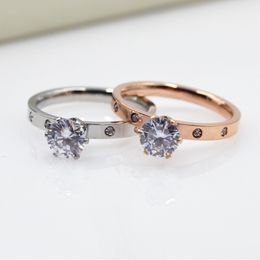 Fashion Silver Titanium Steel Light Car Diamond Ring, Titanium Steel Jewellery Set Diamond Ring Women's Rose Gold Ring