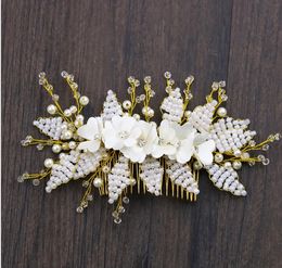 White Pearl comb, headwear, flower accessories, wedding dress, accessories, bridal ornaments.