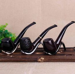 New small leaf Ebony Wood pipe, 9mm Philtre cigarette holder, solid wooden bucket, smoking pipe, pipe.