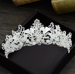 Beads, handmade crown gingko leaf hoop headwear, crystal beads, silver hair accessories, bridal ornaments