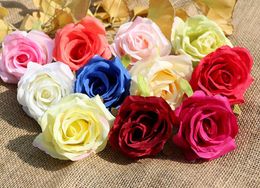 Simulation Big Rose Flower Heads Artificial Flowers Ball Head Brooch Festival Home Wedding Decoration Silk Flower GA70