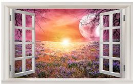 Custom Photo Wallpaper 3D Stereo Original 3D window window landscape decoration painting Art Mural for Living Room Large Painting Home Dec