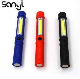 Portable Mini Light Working Inspection light COB LED Multifunction Maintenance flashlight Hand Torch lamp With Magnet AAA