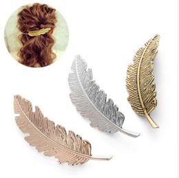 NEW Fashion 1PC Christmas Gifts Hair Accessories Hair Ornament Party Decoration Women Fashion Leaf Feather Hair Clip Hairpin